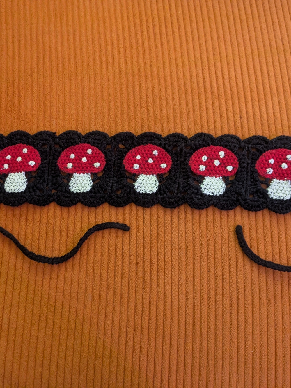Handmade Crochet Mushroom Bandana